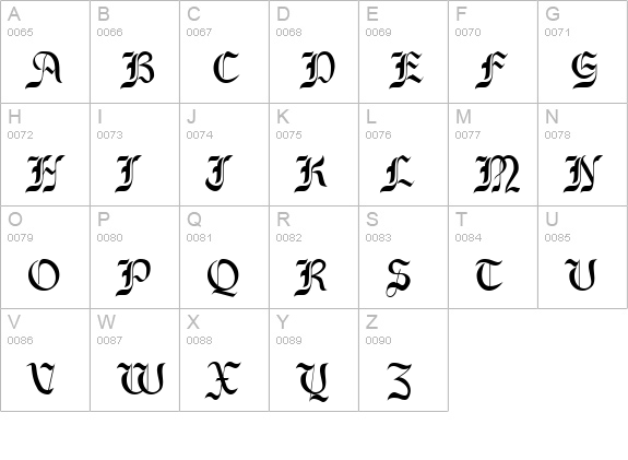 Halloween_BeneCryptine uppercase A-Z preview
