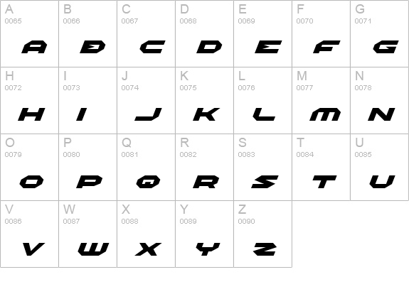 Halo Expanded Italic uppercase A-Z preview