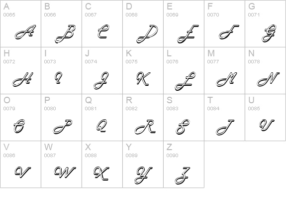 Halo Italic uppercase A-Z preview