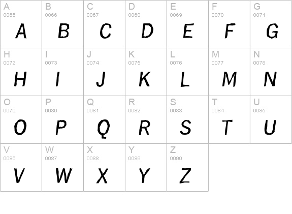 HamburgAntique-Italic uppercase A-Z preview