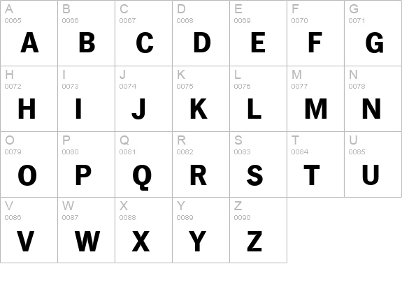 HamburgSerial-Xbold-Regular uppercase A-Z preview