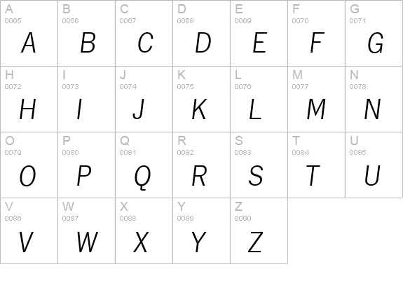 HamburgSerial-Xlight-Italic uppercase A-Z preview