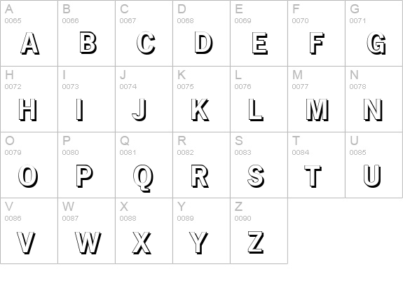 HamburgShadow-Bold uppercase A-Z preview