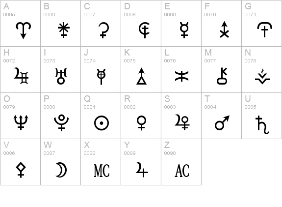 HamburgSymbols uppercase A-Z preview