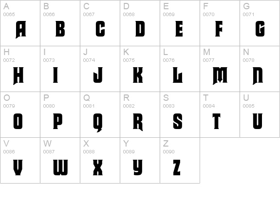 Hamlet uppercase A-Z preview
