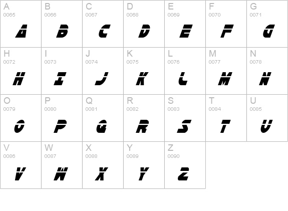 Han Solo Cond Laser Italic uppercase A-Z preview