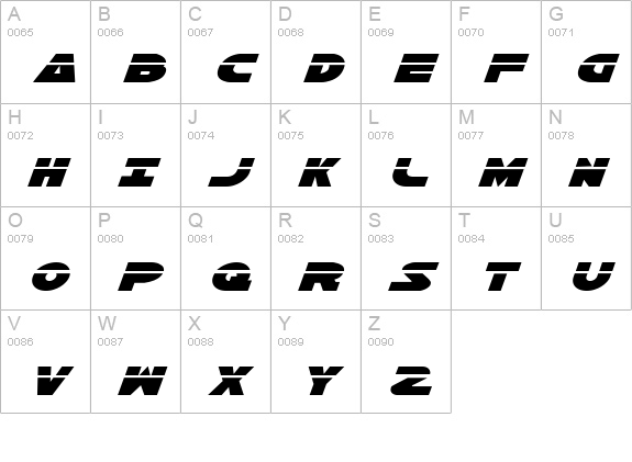 Han Solo Exp Laser Italic uppercase A-Z preview