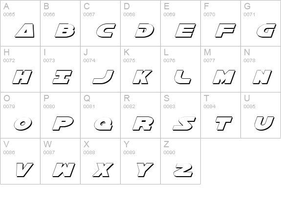 Han Solo Exp Shadow Italic uppercase A-Z preview