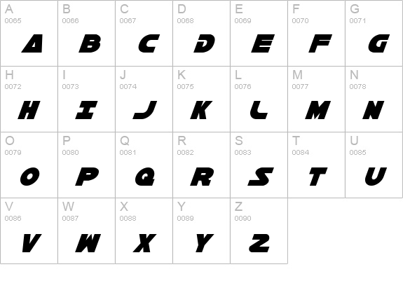 Han Solo Italic uppercase A-Z preview