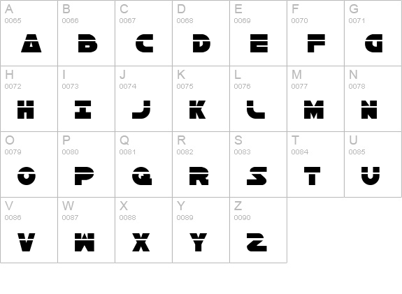 Han Solo Laser uppercase A-Z preview