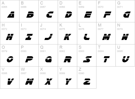Han Solo Laser Italic uppercase A-Z preview