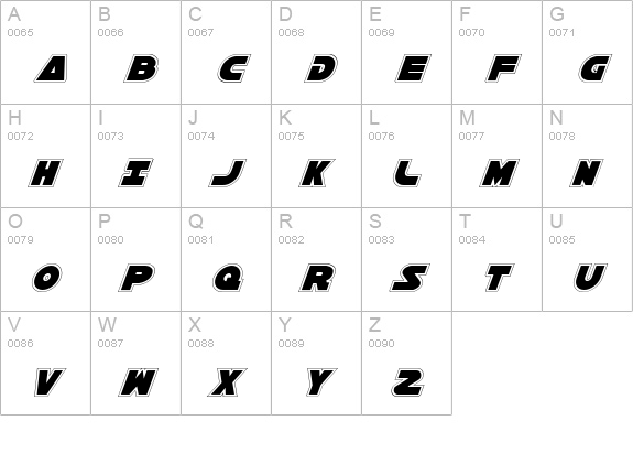 Han Solo Pro Italic uppercase A-Z preview