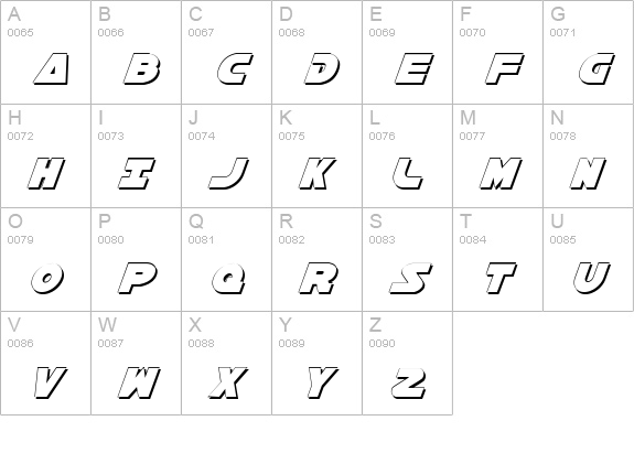 Han Solo Shadow Italic uppercase A-Z preview
