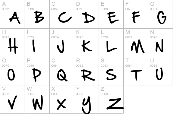 Hand of Sean uppercase A-Z preview