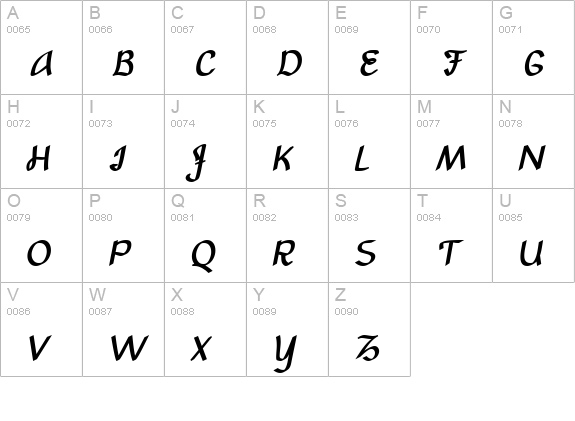 Handana Bold uppercase A-Z preview