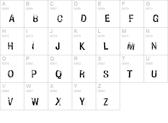 HandCancelled-HTF-One uppercase A-Z preview