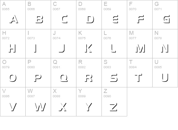 Handel Gothic Only Shadow D Bold uppercase A-Z preview