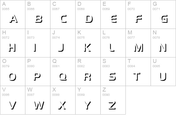 Handel Gothic Only Shadow D Medium uppercase A-Z preview