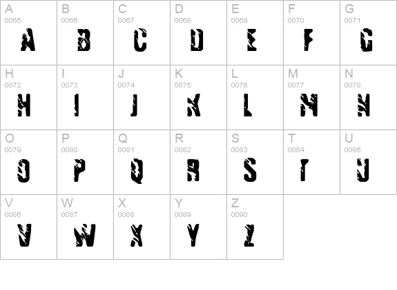 Handgranade uppercase A-Z preview