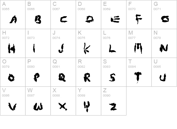 HandJob uppercase A-Z preview