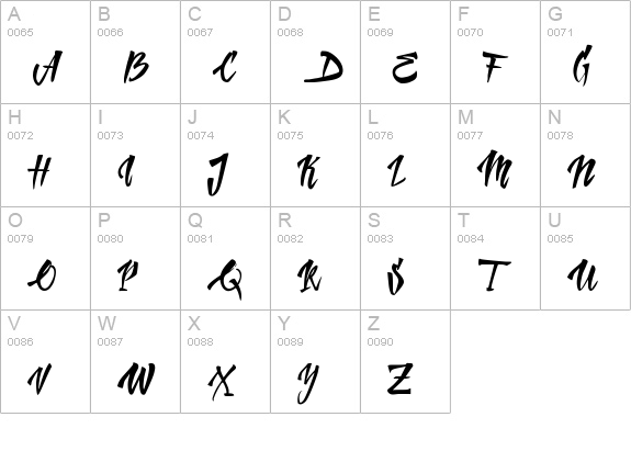 Handletter uppercase A-Z preview