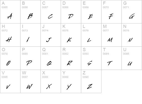 HandScript Bold Italic uppercase A-Z preview