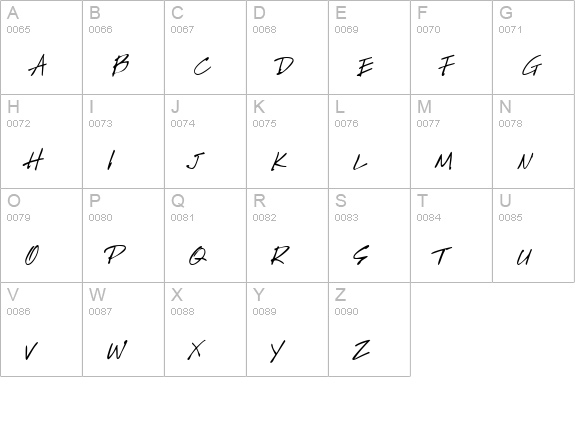 HandScript Regular uppercase A-Z preview