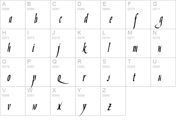 HandskriptOne uppercase A-Z preview
