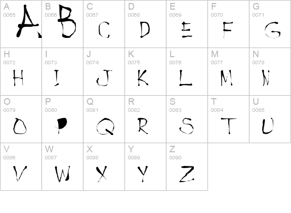 Handwrite Inkblot uppercase A-Z preview