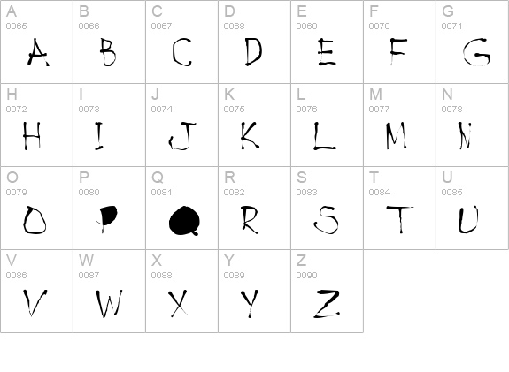 Handwrite Regular uppercase A-Z preview