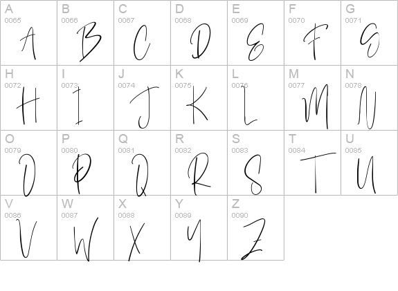 Handwriten uppercase A-Z preview