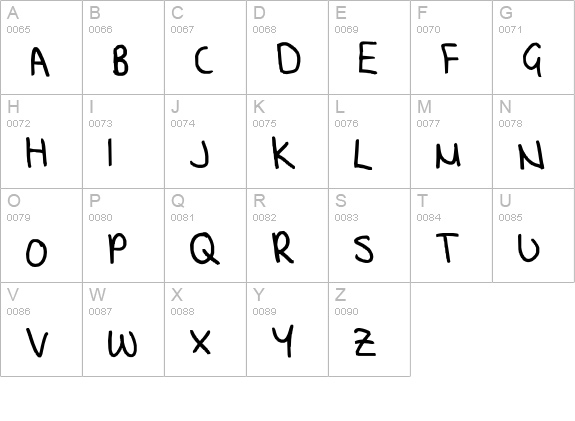 handwriting uppercase A-Z preview