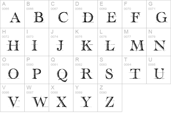 handwriting-draft_free-version uppercase A-Z preview