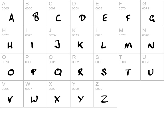 HandwritingPlain uppercase A-Z preview