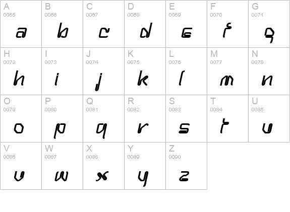 Hanger Bold Italic uppercase A-Z preview