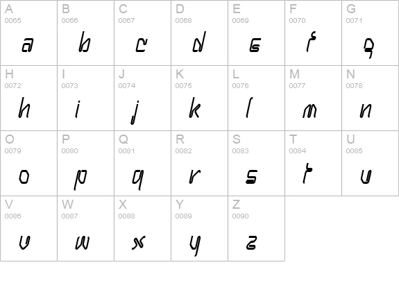 Hanger Condensed BoldItalic uppercase A-Z preview