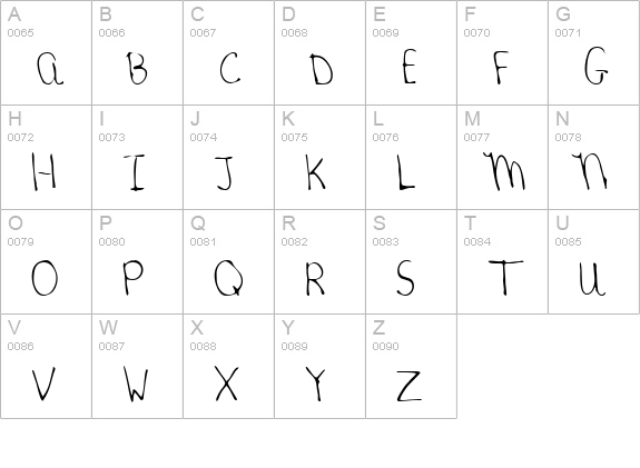 HanksHand Regular uppercase A-Z preview
