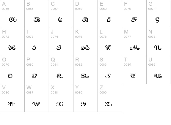 Hannelore uppercase A-Z preview