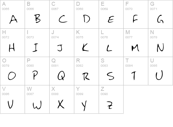 HansonsHand uppercase A-Z preview