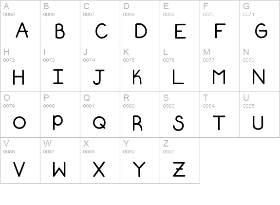 Happines uppercase A-Z preview