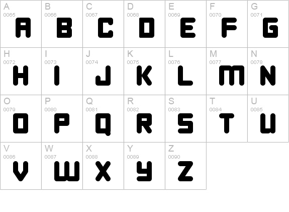 Happy Bomb
 uppercase A-Z preview