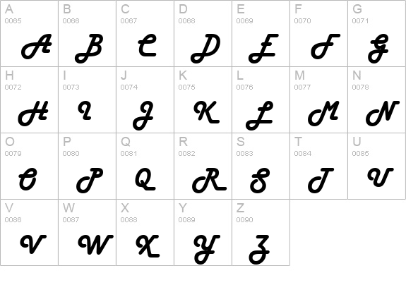 Happy Days uppercase A-Z preview