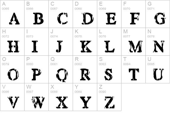 HAPPY DAZE uppercase A-Z preview