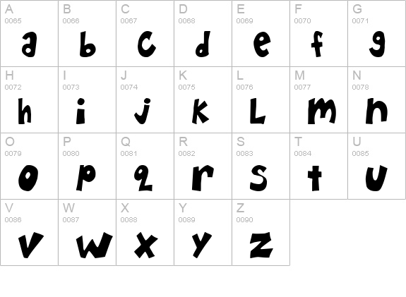 Happy Hero uppercase A-Z preview