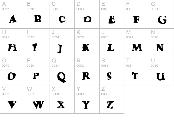 Happy LarryRegular uppercase A-Z preview