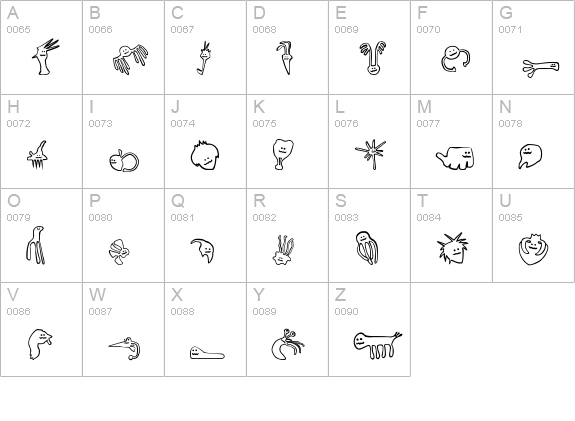 Happy Offsprings of Plankton uppercase A-Z preview