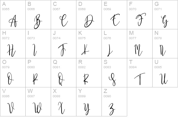 Happynes uppercase A-Z preview