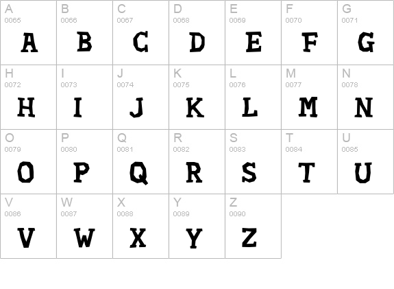Hard Compound uppercase A-Z preview