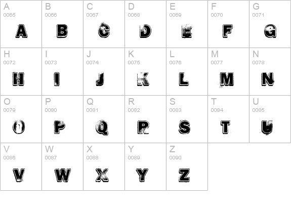 HARD ROCK uppercase A-Z preview