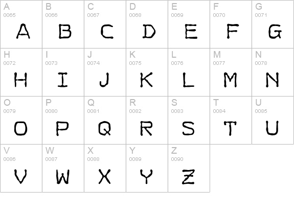 HardCase-Bad uppercase A-Z preview